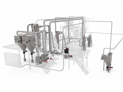 3D image of a Dinnissen pneumatic conveying solution