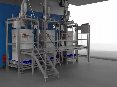 3D image of Dinnissen High-Care Big-Bag filling system