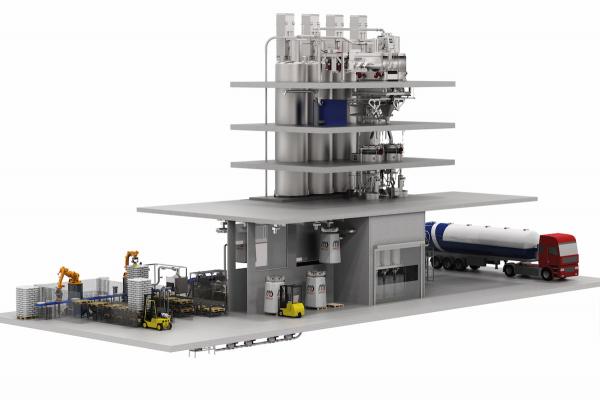 Complete high-care mixing line for powders